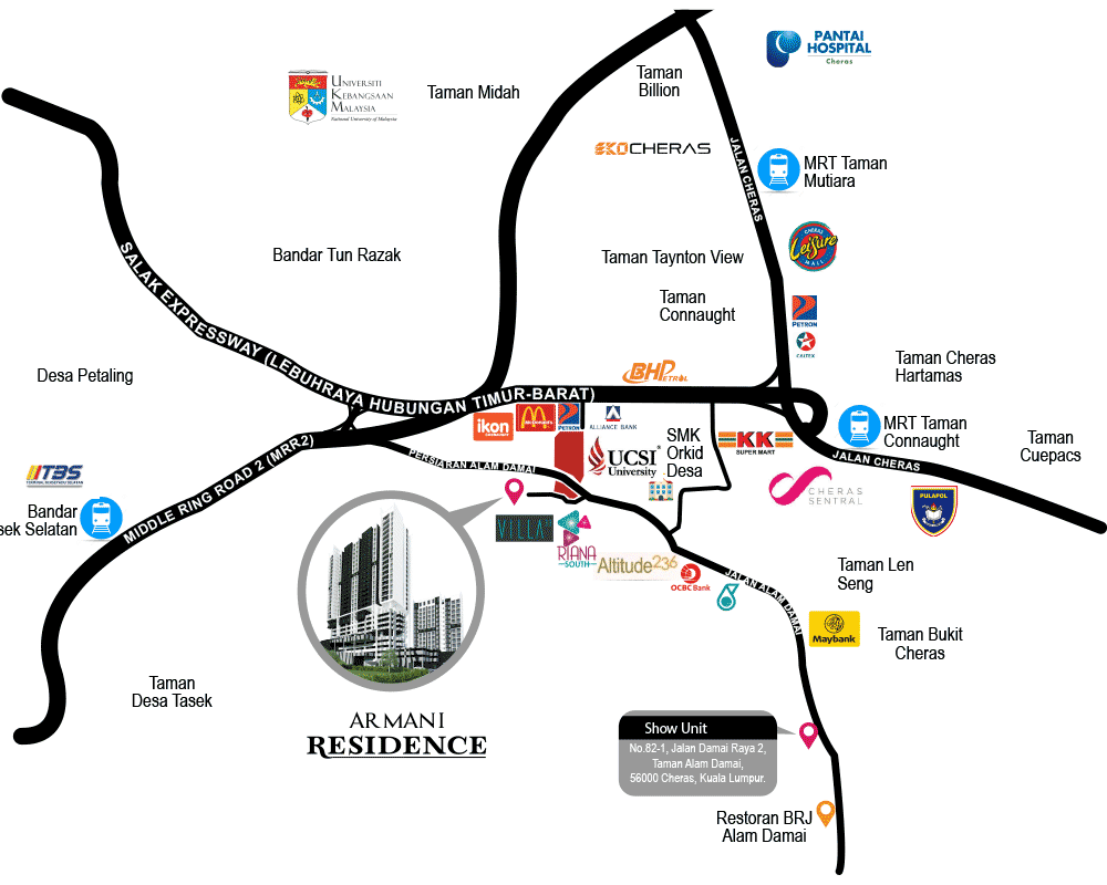 Armani Residence - Location Map
